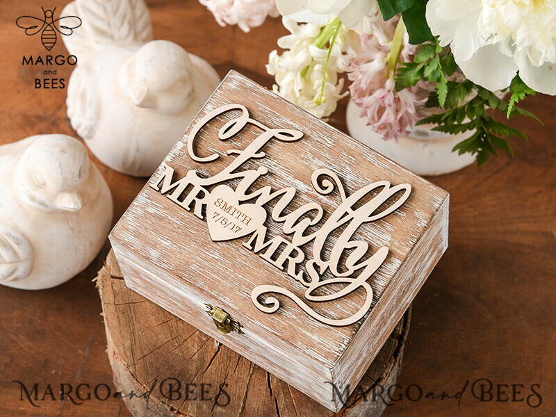 Handmade Rustic Glam Wedding Ring Box: Custom Velvet Luxury Ring Bearer Box for Ceremony-5