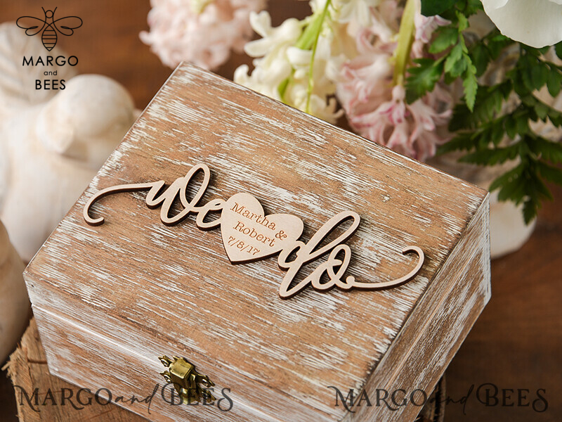 rustic glam wedding ring box  • handmade ring bearer box • velvet luxury ring box-3