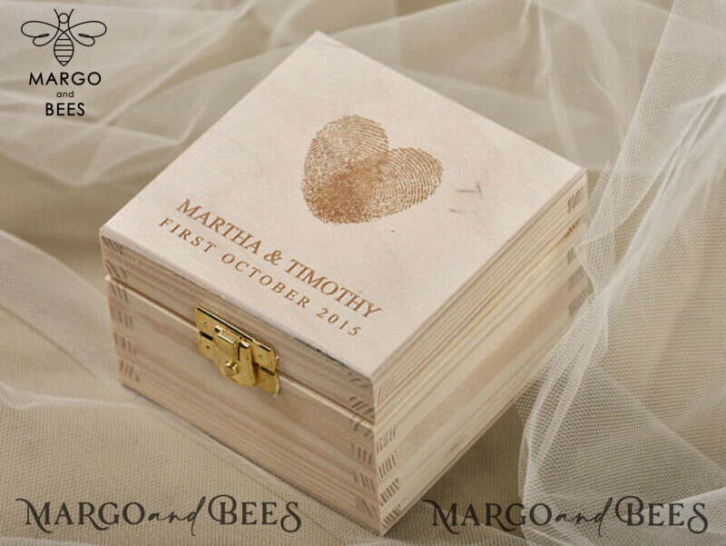Handcrafted Personalized Wooden Wedding Ring Box with Real Flowers in Resin for Rustic and Luxury Wedding Bands-1