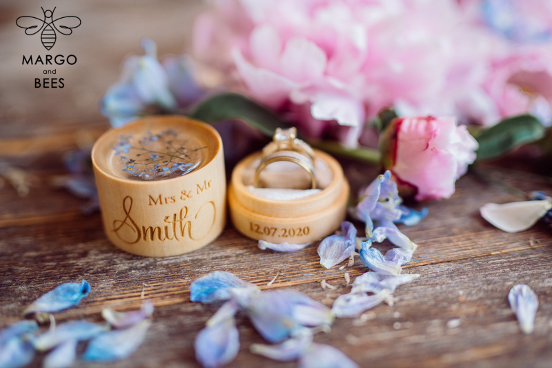 rustic glam wedding ring box  • handmade ring bearer box • velvet luxury ring box-2