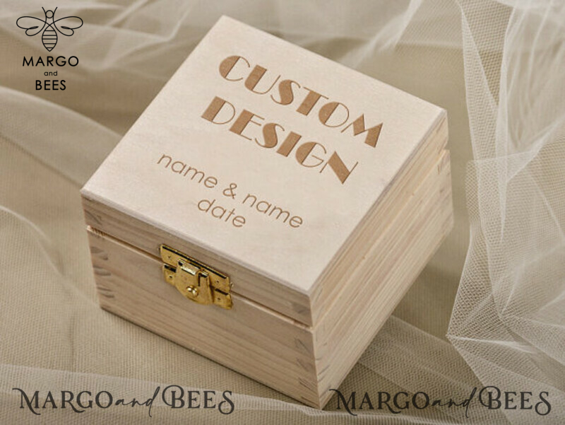 rustic glam wedding ring box  • handmade ring bearer box • velvet luxury ring box-0