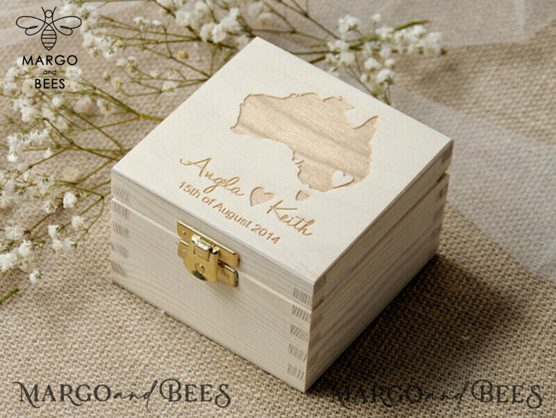 Handmade Luxury Wooden Wedding Ring Box with Real Flowers: The Perfect Custom Ring Bearer Box for Your Ceremony-2