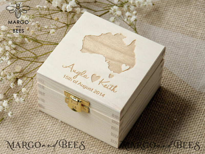 Handmade Luxury Wooden Wedding Ring Box with Real Flowers: The Perfect Custom Ring Bearer Box for Your Ceremony-0