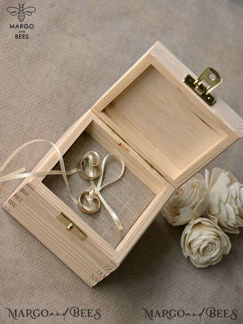 Handcrafted Wood Wedding Ring Box with Real Flowers in Resin: The Perfect Rustic and Luxury Keepsake for Your Ceremony-4