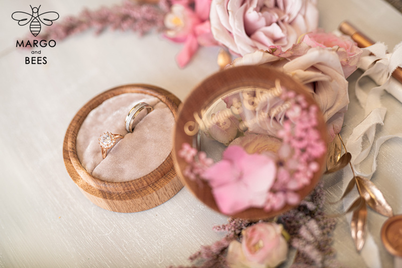 Handmade wedding ring box • Real Flowers ring bearer box • wood luxury ring box-15