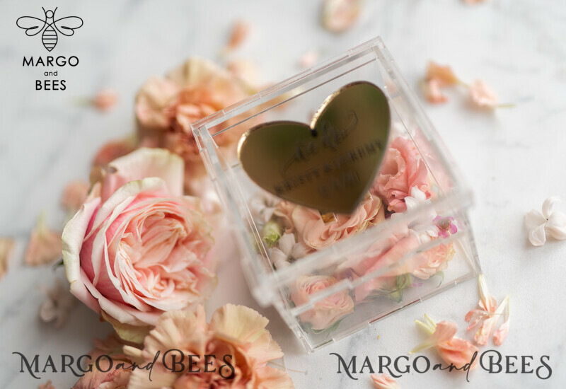 Luxury Gold ring box, rustic glam wedding ring box  • handmade ring bearer box • We Do luxury ring box-3