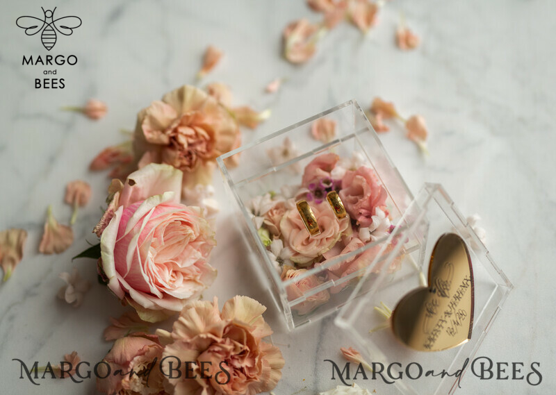 Luxury Gold ring box, rustic glam wedding ring box  • handmade ring bearer box • We Do luxury ring box-9