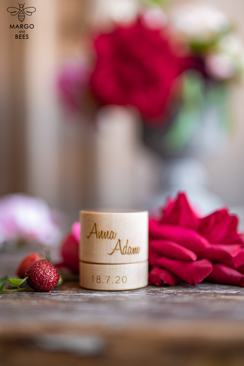 engraved wedding ring box  • personalised rustic ring box • real flowers in epoxy luxury ring box-8
