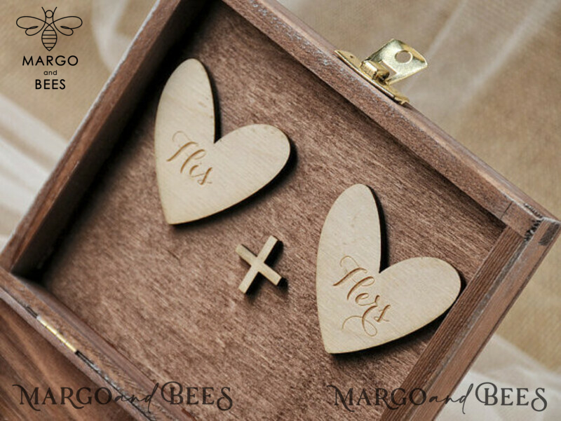 Rustic Glam Handmade Wedding Ring Box: A Velvet Luxury for Your Custom Ceremony-1