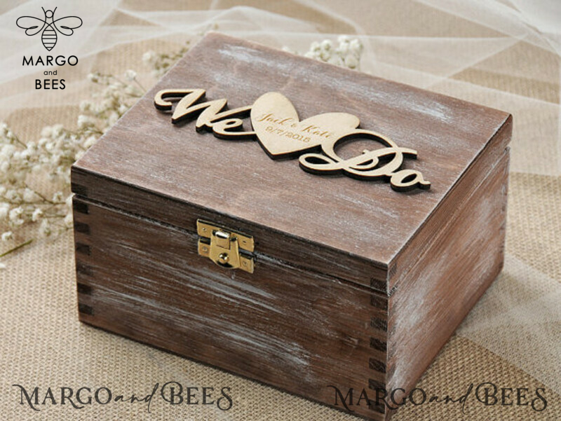 Rustic Glam Handmade Wedding Ring Box: A Velvet Luxury for Your Custom Ceremony-0
