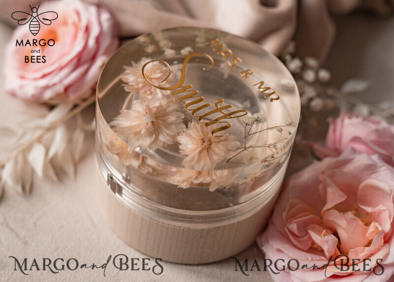 Elegant Epoxy Resin and Wood Wedding Ring Box for Ceremony: A Unique Boho Touch
Stunning His and Hers Epoxy Wedding Ring Boxes: Combining Style and Functionality
Captivating Transparent Epoxy Double Ring Box: A Symbol of Forever
Exquisite Wood Resin Flowers Marriage Proposal Ring Box: Celebrate Love in Style-9