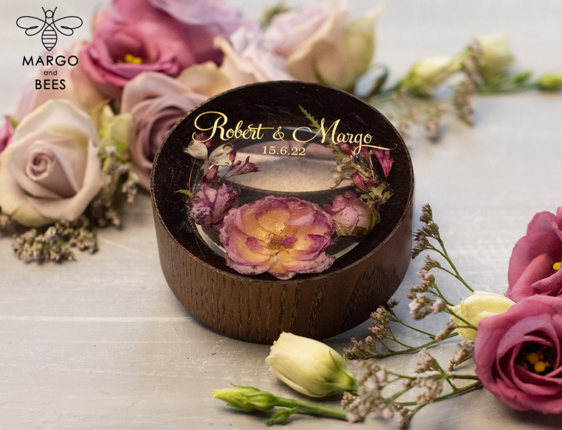 rustic glam wedding ring box  • handmade ring bearer box • velvet luxury ring box-6