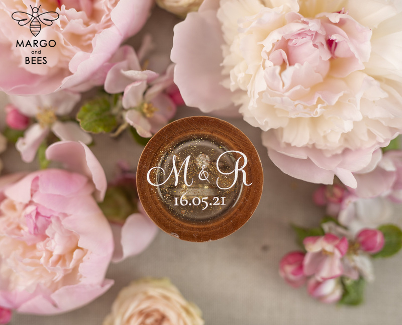 engraved wedding ring box  • personalised rustic ring box • real flowers in epoxy luxury ring box-7