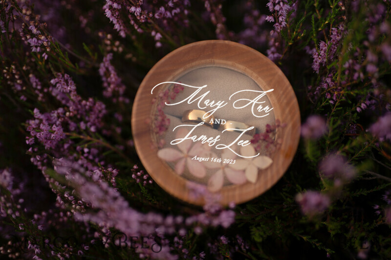 Luxury Resin Wedding Ring Box, Minimalistic Engraved Real Flower Ring Box, Personalized Epoxy Box With Nude Velvet, Rustic Bespoke Ring Box-2