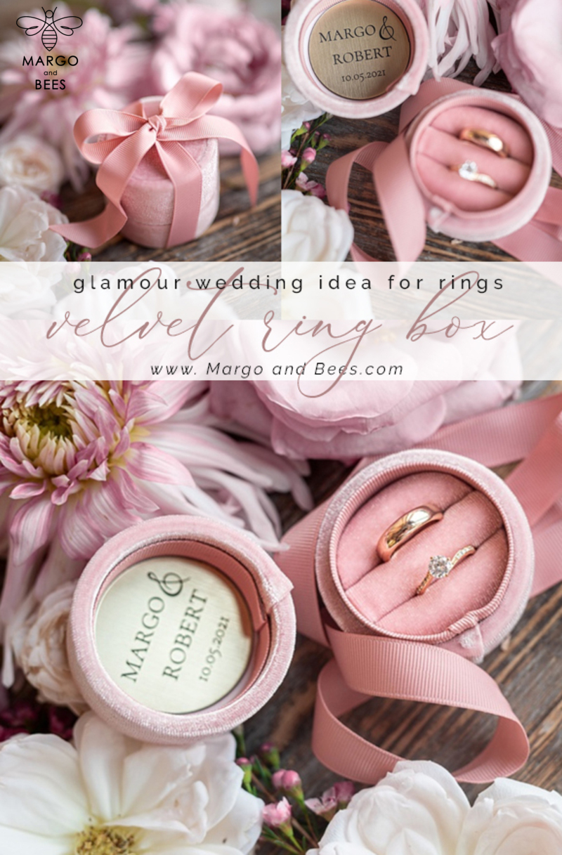 wooden wedding ring box  • rustic ring bearer box • real flowers in resin luxury ring box-1