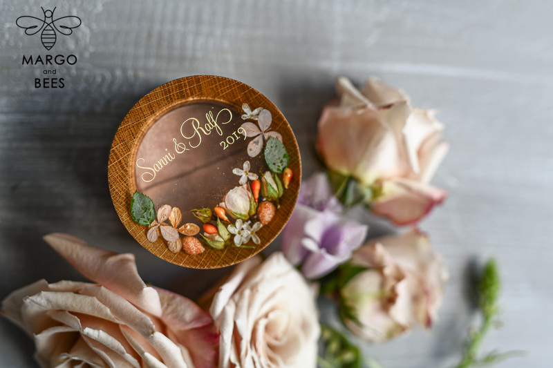 Handmade wedding ring box • Real Flowers ring bearer box • wood luxury ring box-11