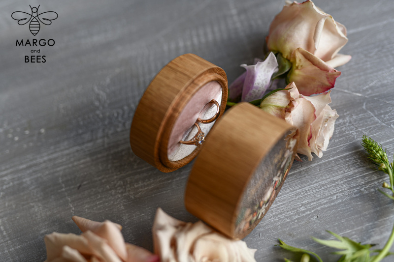 Handmade wedding ring box • Real Flowers ring bearer box • wood luxury ring box-9
