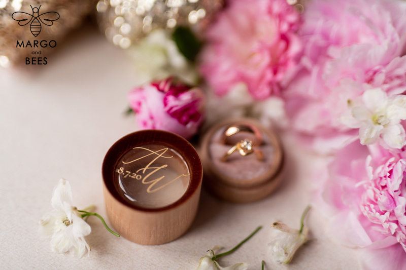 wooden wedding ring box  • rustic ring bearer box • real flowers in resin luxury ring box-10