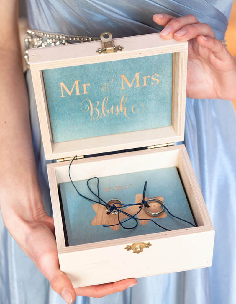 rustic glam wedding ring box  • handmade ring bearer box • velvet luxury ring box-1