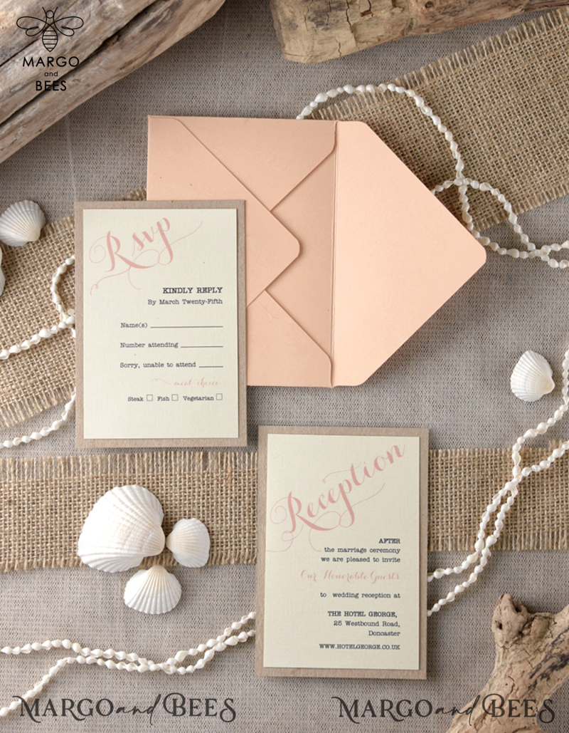Beach Wedding invitations starfish burlap belly band  Wedding Invites destination wedding Cards with  pearls-5