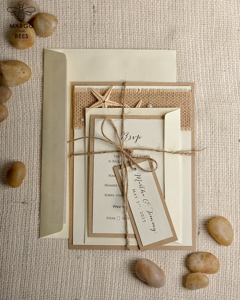 Beach Wedding invitations Starfish Wedding Invites destination rustic wedding invitation suite-1