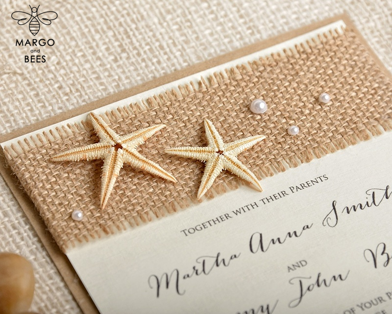 Beach Wedding invitations Starfish Wedding Invites destination rustic wedding invitation suite-4