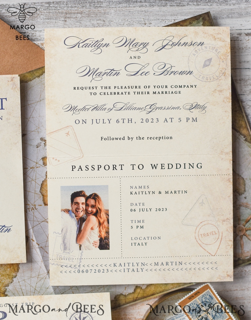 Rustic Passport Wedding Invitation , Travel  Boarding Pass,  Passport Wedding Invitations  Abroad, Destination Wedding Invites, Travel Map Wedding Stationary-8