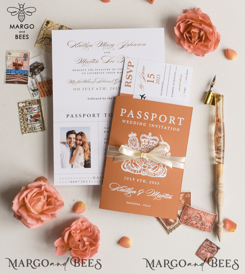 Terracotta Passport Wedding Invitation , Wedding Cards  Boarding Pass,  Passport Wedding Invitations  Abroad, Destination Wedding Invites, Travel Map Wedding Stationary-2