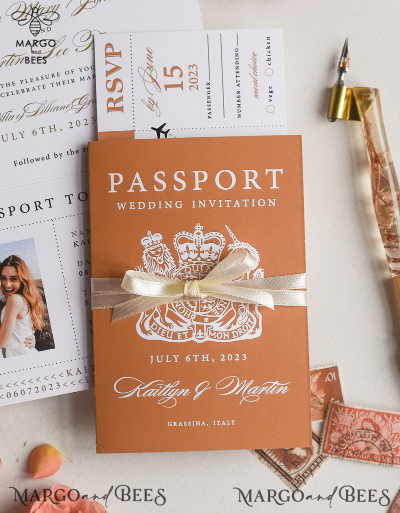 Terracotta Passport Wedding Invitation , Wedding Cards  Boarding Pass,  Passport Wedding Invitations  Abroad, Destination Wedding Invites, Travel Map Wedding Stationary-3