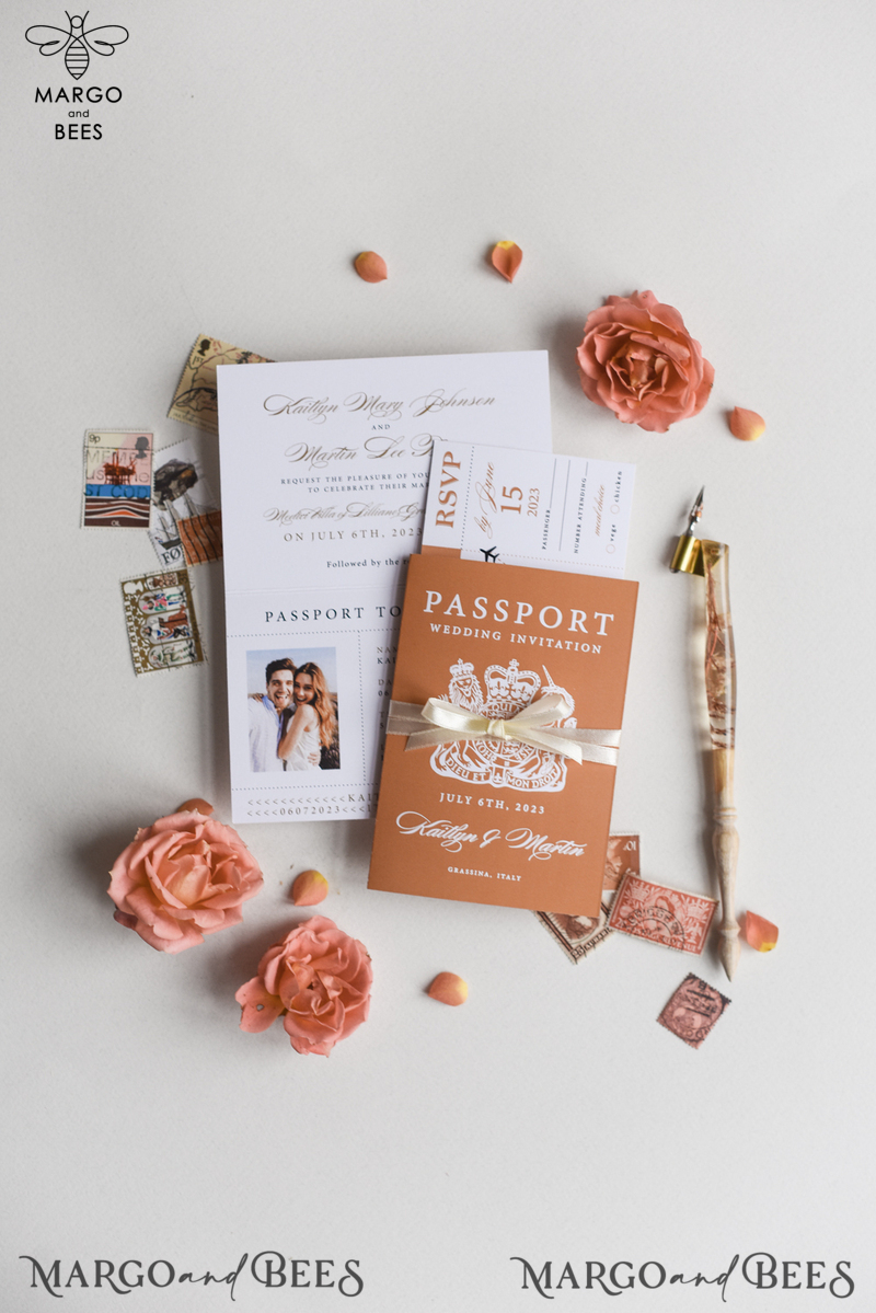 Terracotta Passport Wedding Invitation , Wedding Cards  Boarding Pass,  Passport Wedding Invitations  Abroad, Destination Wedding Invites, Travel Map Wedding Stationary-5