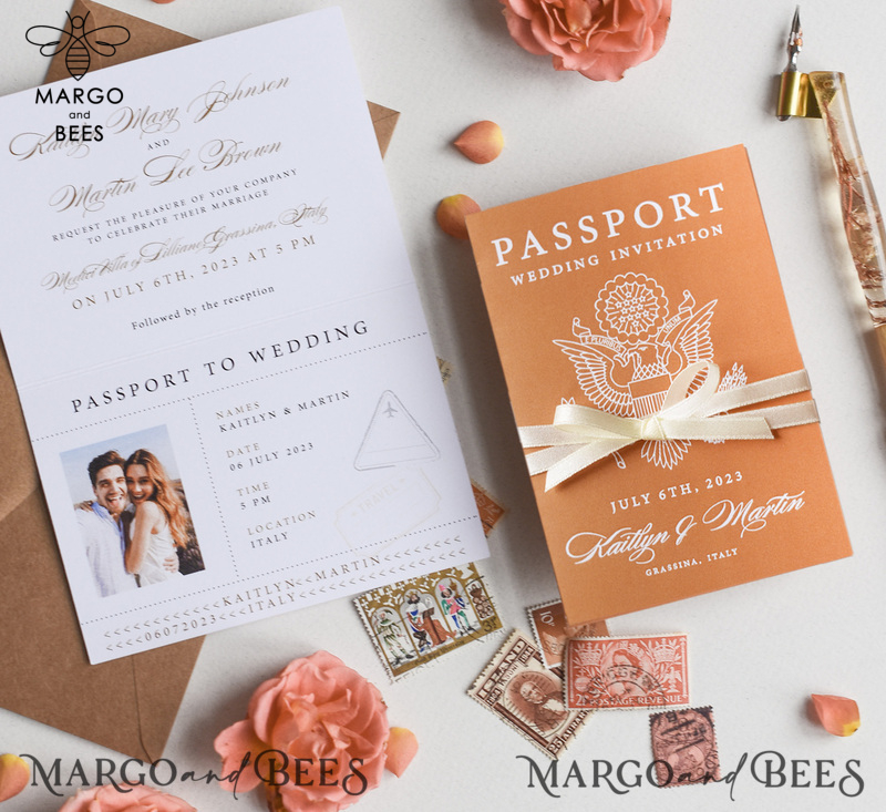 Terracotta Passport Wedding Invitation, Rustic Wedding Cards Boarding Pass, Passport Wedding Invitations  Abroad, Destination Wedding Invites, Travel Map Wedding Stationary-5