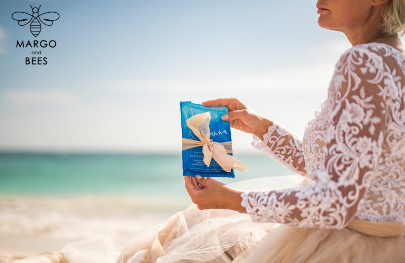 Tropical beach Wedding Invitations, Mexico Watercolor Seaside Wedding Invites, Rustic Wedding Cards -1