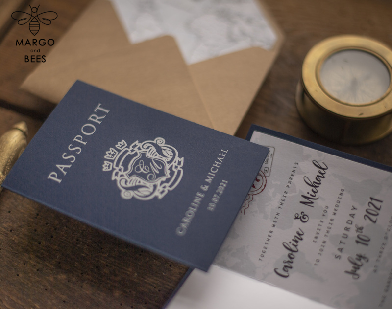 Passport  Wedding invitations suite  travel Wedding Invites air ticket  wedding Cards -4