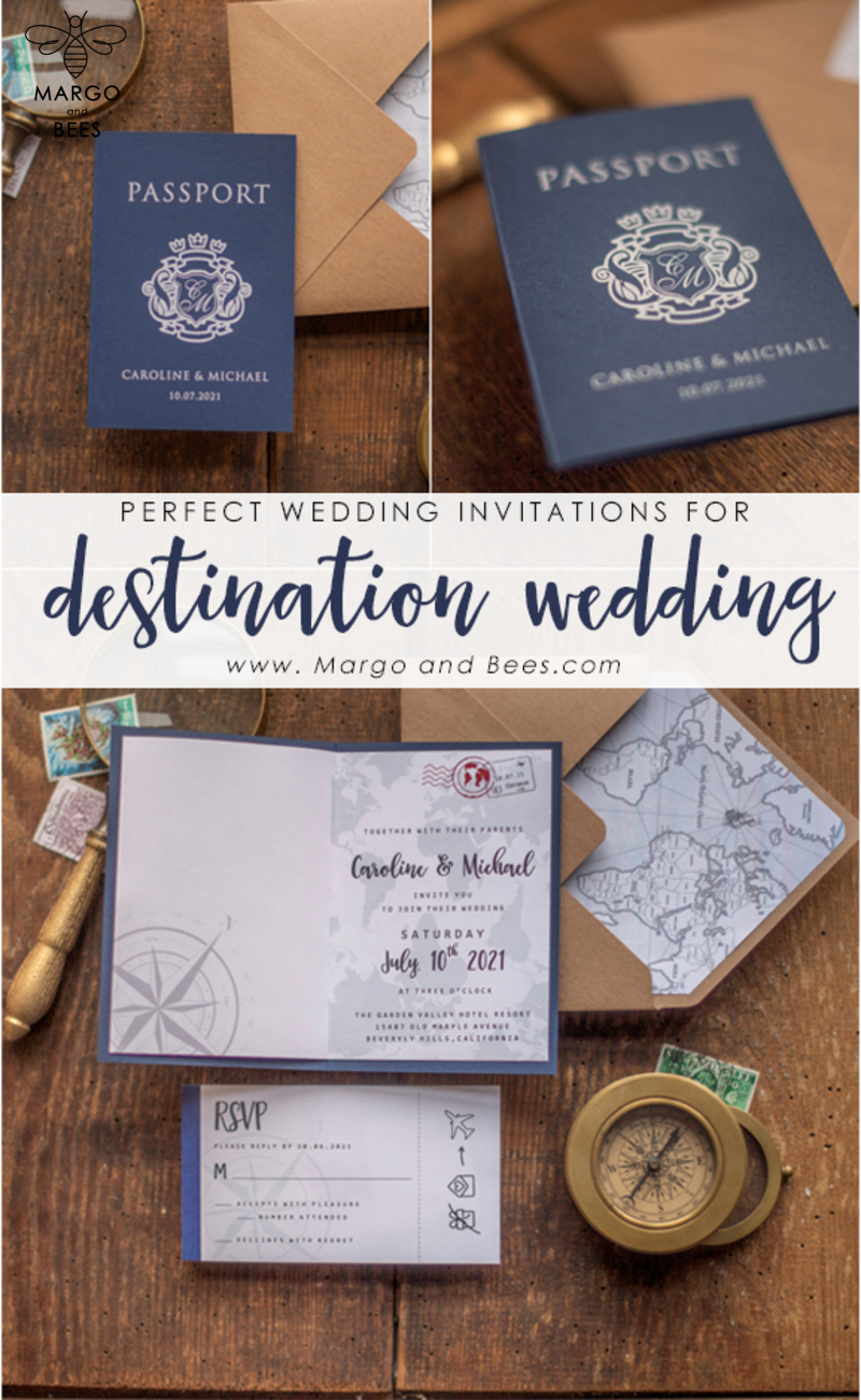 Passport  Wedding invitations suite  travel Wedding Invites air ticket  wedding Cards -8
