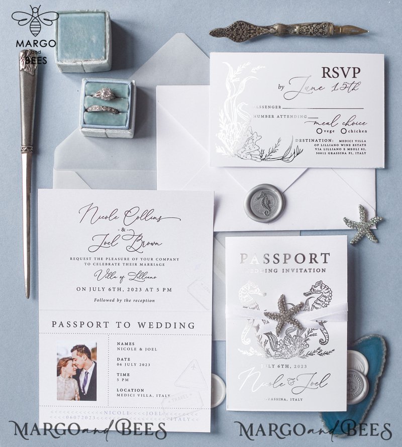 Wedding invitations custom colors, romantic beach destination invites-0