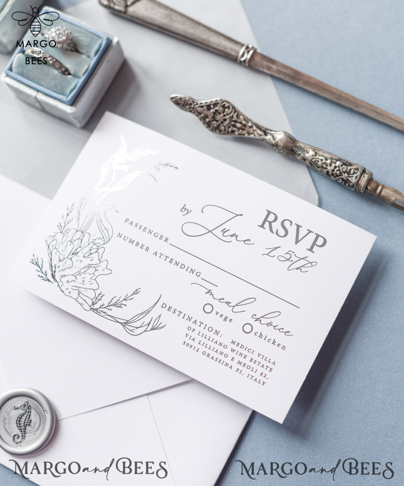 Wedding invitations custom colors, romantic beach destination invites-5