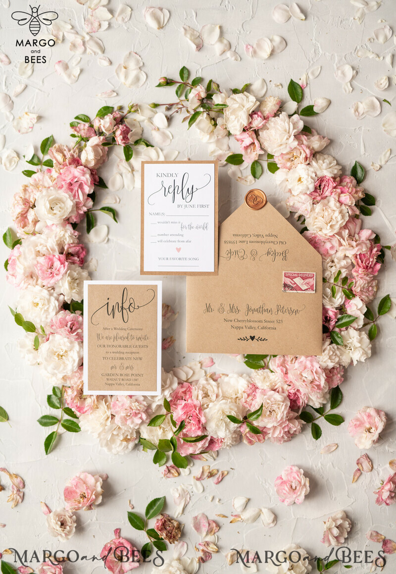 Unique Vintage Wooden Wedding Invitations: Crafted with Love, Adorned with Elegant Birch Heart Design-13