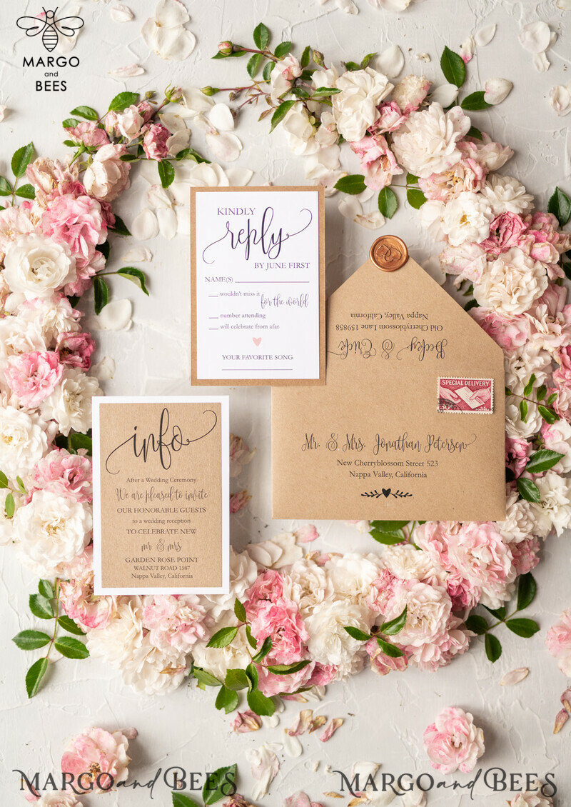 Unique Vintage Wooden Wedding Invitations: Crafted with Love, Adorned with Elegant Birch Heart Design-14