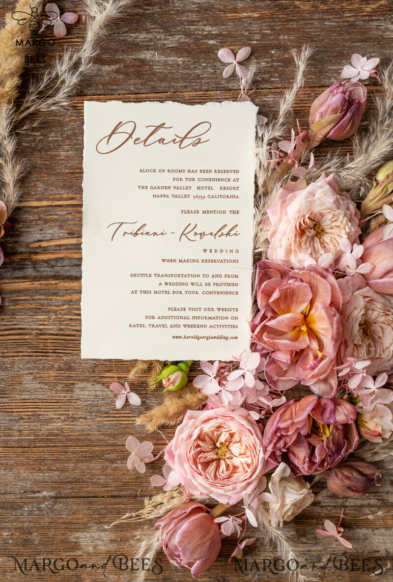 Elegant Vintage Wedding Invitations: Romantic Blush Pink Design with Luxury Oil Paint and Handmade Vellum Suite-10