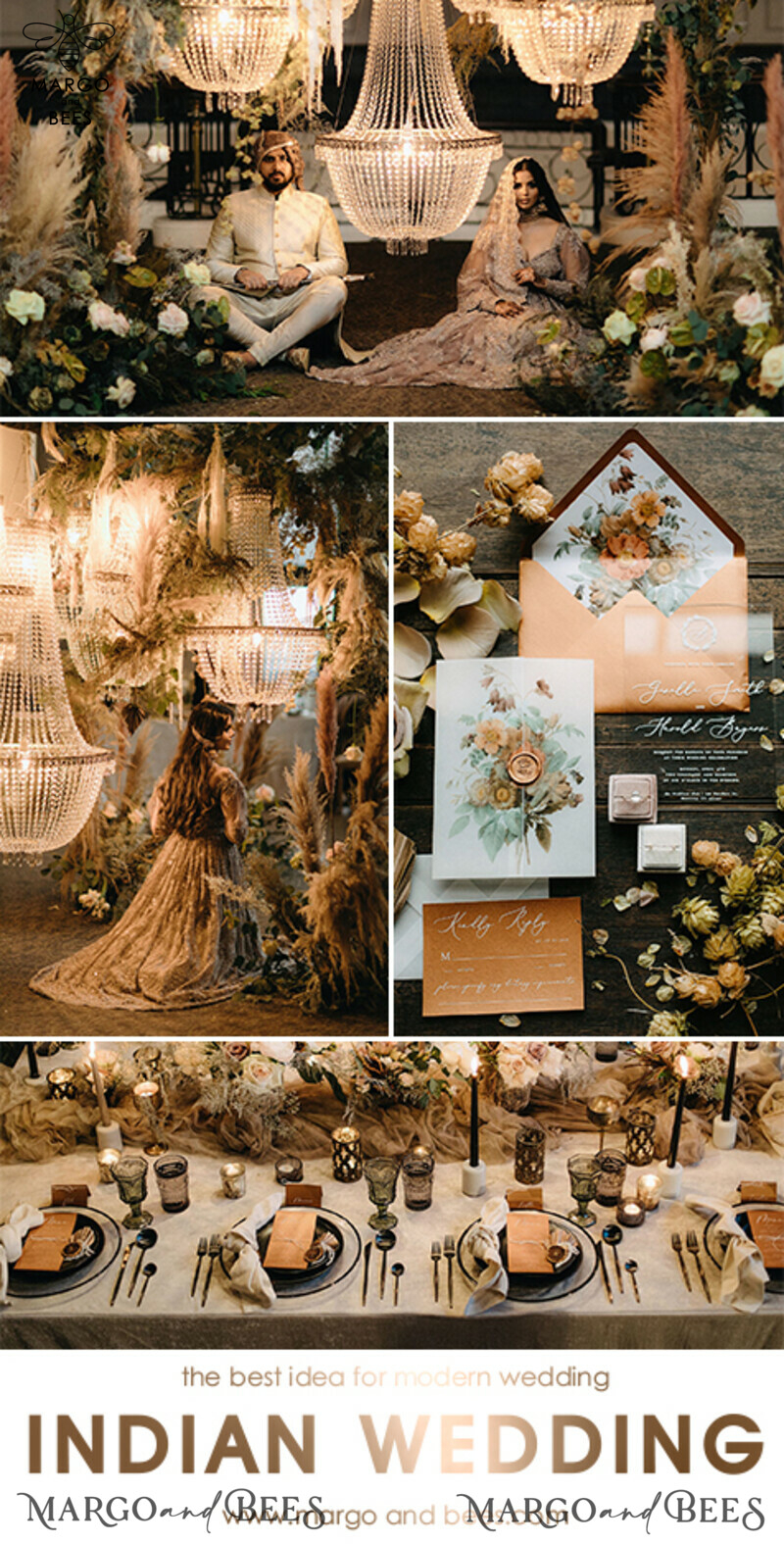Exquisite Handmade Vintage Terracotta Wedding Invitation Suite with Glamourous Copper Shimmer and Elegant Acrylic Plexi Details-4