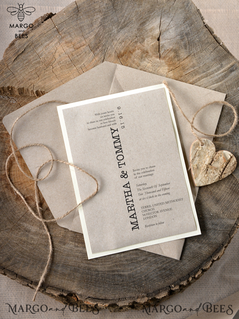 Recycled wedding invitations, eco paper wedding invitations, eco wedding invitations, eco paper, ecofriendly paper, recycled paper, handmade wedding invitations, affordable wedding invitations, cheap wedding invitations, burlap, burlap twine, ecru wedding invitations, ecru card, rustic wedding invitations, black lettering, wooden heart, rustic wedding, rustic wedding cards-4