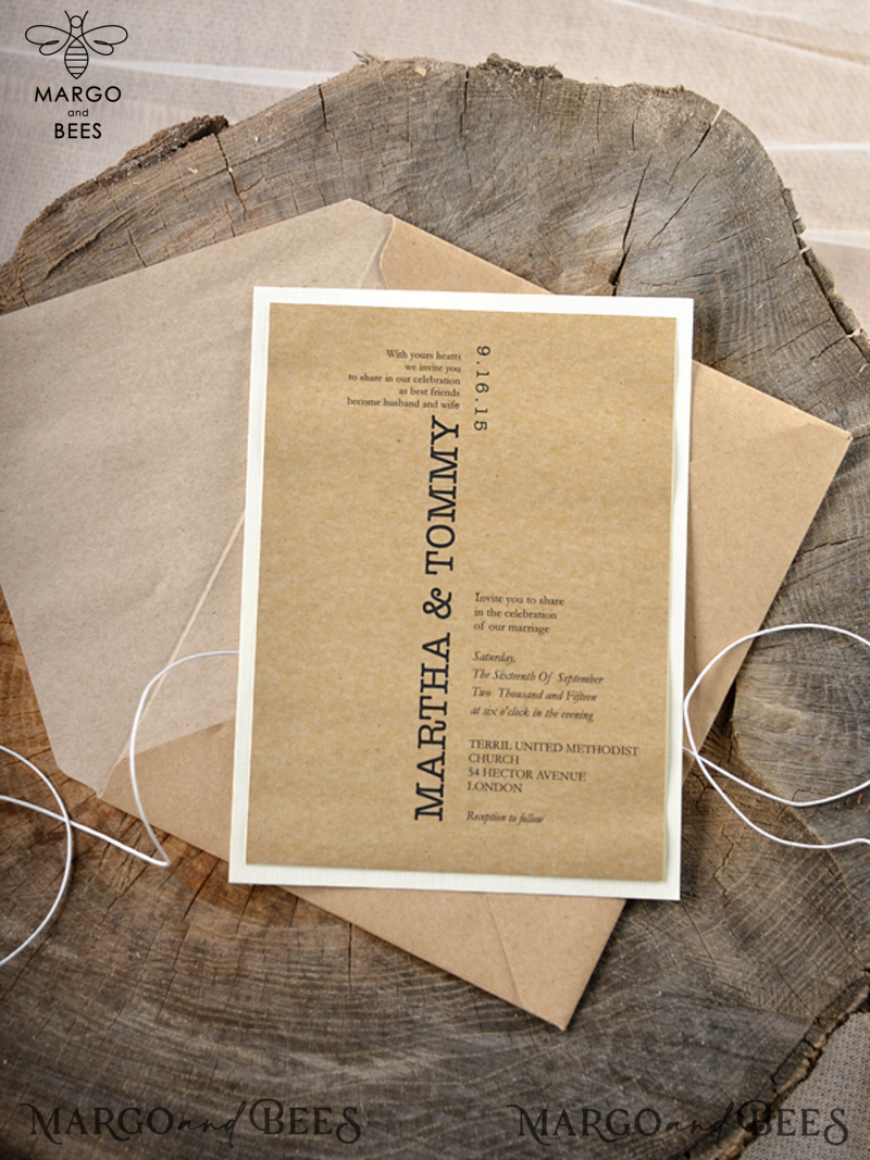 Recycled wedding invitations, eco paper wedding invitations, eco wedding invitations, eco paper, ecofriendly paper, recycled paper, handmade wedding invitations, affordable wedding invitations, cheap wedding invitations, white twine, white wedding invitations, white card, rustic wedding invitations, black lettering, wooden heart, rustic wedding, rustic wedding cards-6