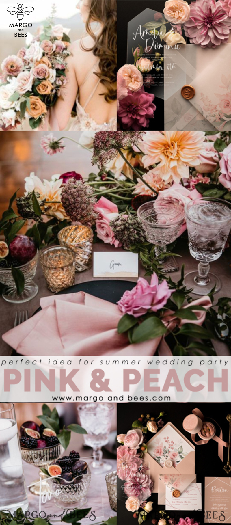 Wedding invitations online fairytale blush pink calligraphy-1