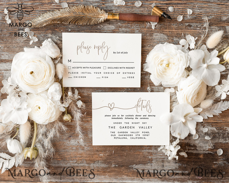 Unique wedding invitations, Elegant wedding invitation set, Elegant Wedding Invitation Suite,  Simple wedding Invites-6