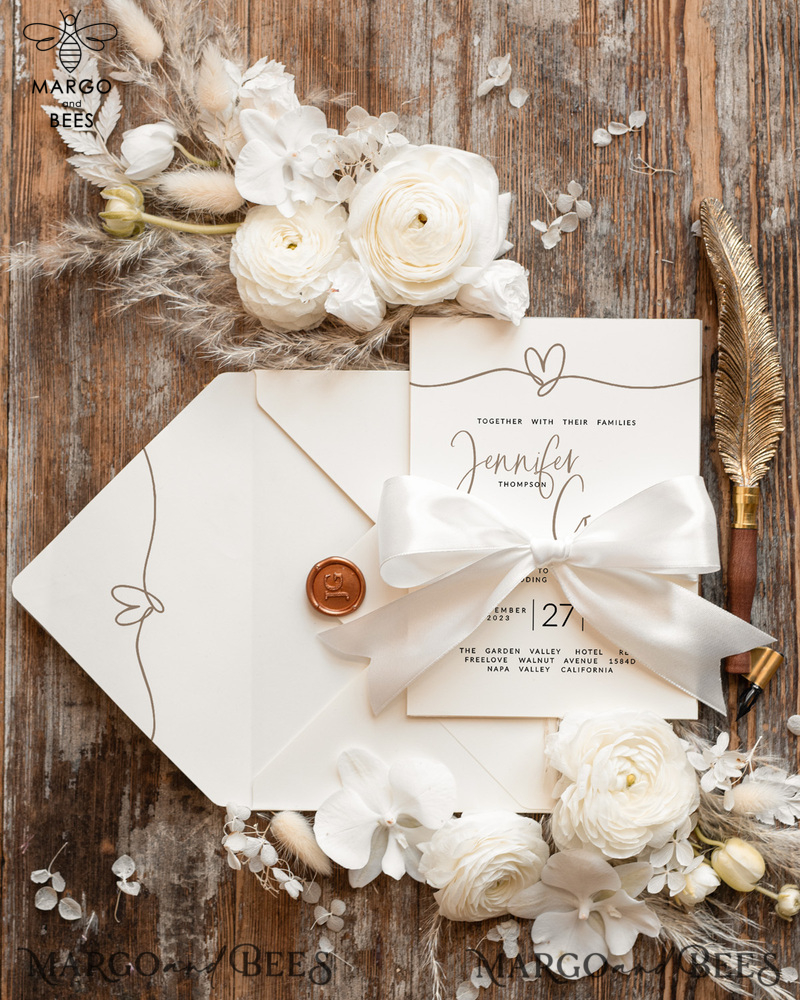 Unique wedding invitations, Elegant wedding invitation set, Elegant Wedding Invitation Suite,  Simple wedding Invites-0