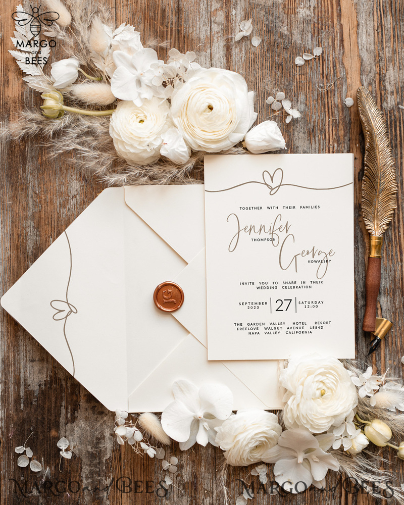 Unique wedding invitations, Elegant wedding invitation set, Elegant Wedding Invitation Suite,  Simple wedding Invites-4
