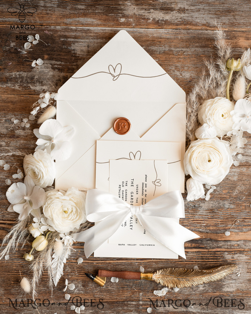 Unique wedding invitations, Elegant wedding invitation set, Elegant Wedding Invitation Suite,  Simple wedding Invites-3
