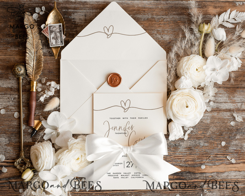 Unique wedding invitations, Elegant wedding invitation set, Elegant Wedding Invitation Suite,  Simple wedding Invites-5