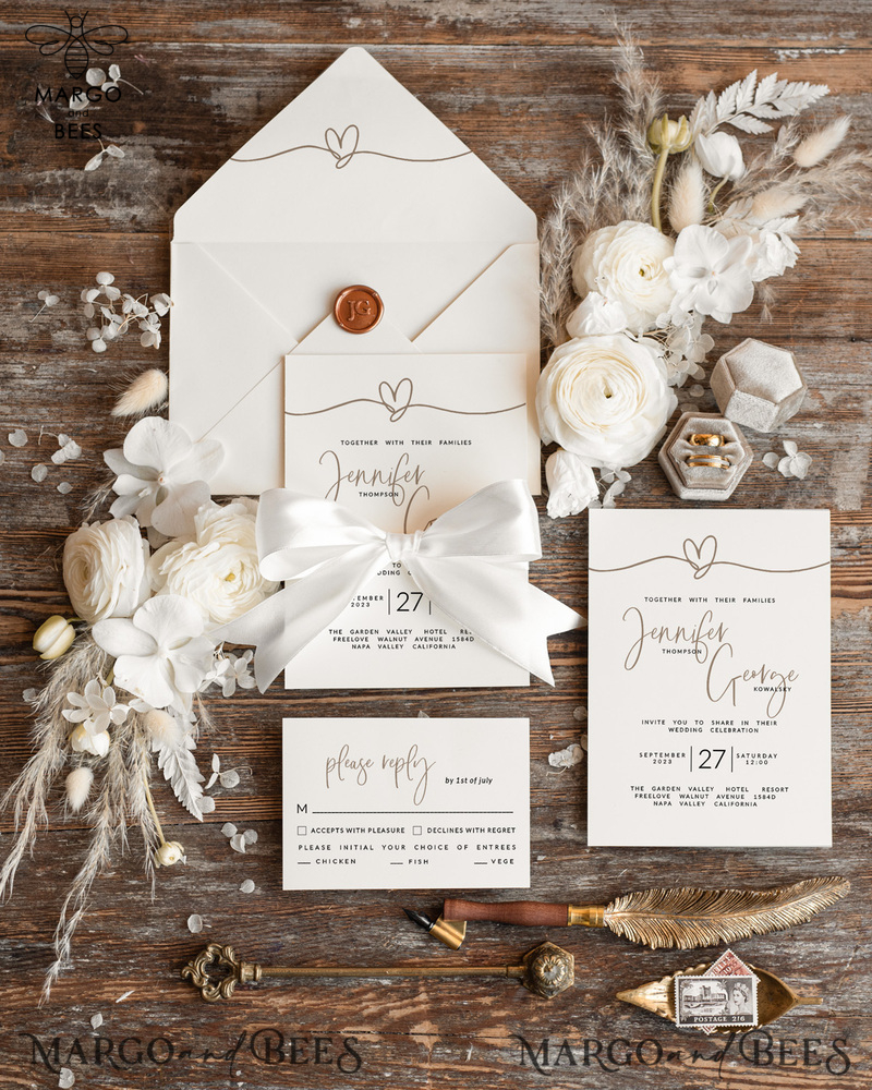 Unique wedding invitations, Elegant wedding invitation set, Elegant Wedding Invitation Suite,  Simple wedding Invites-1