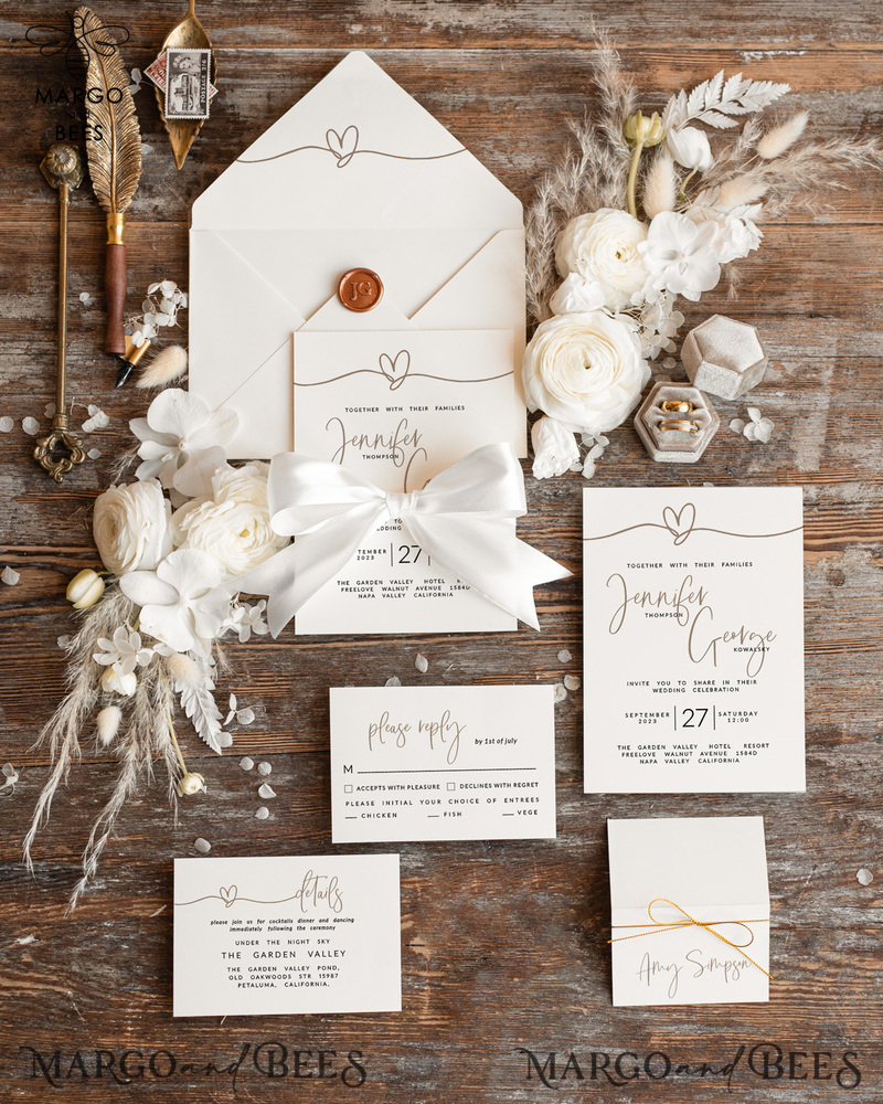 Unique wedding invitations, Elegant wedding invitation set, Elegant Wedding Invitation Suite,  Simple wedding Invites-2
